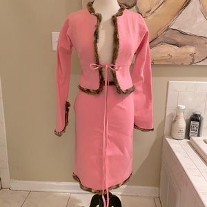 Fendi Wool Fur Trimmed Suit NWT!!